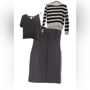 Anthro Zuccaro Linen Mini Corset Dress Black Minimalist CBK Style Whimsygoth 2